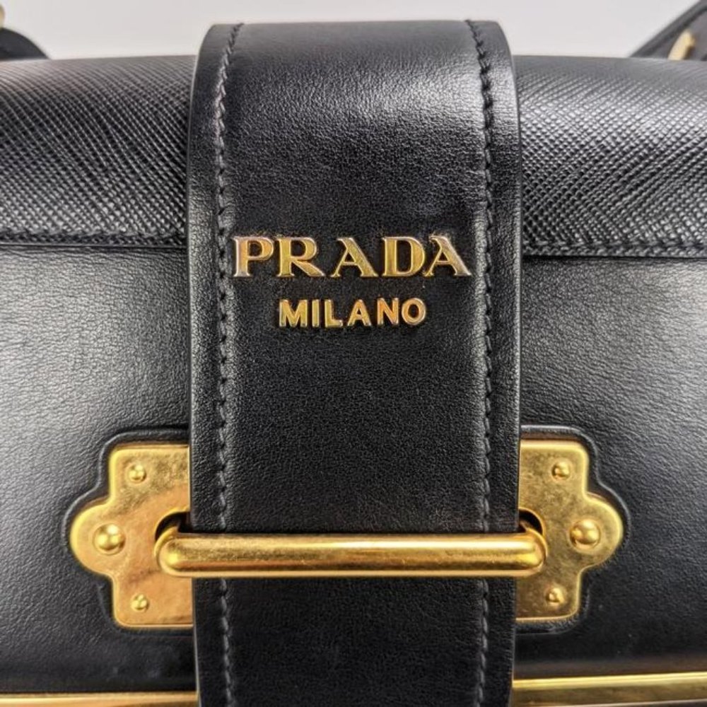 SOLD Prada Cahier Black Leather Shoulder Bag - Picture 5 of 8